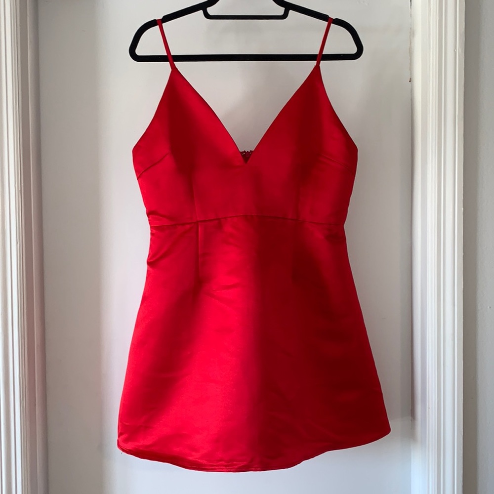 Showpo Red dress size 14 with adjustable straps.